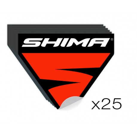 Pakiet 25 Naklejek SHIMA LOGO Czerwone - 65 x 58 mm