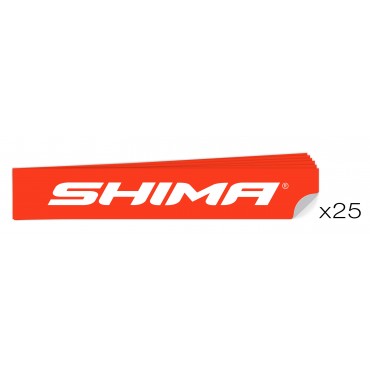 Pakiet 25 Naklejek SHIMA Czerwone - 149 x 25 mm