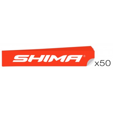 Pakiet 50 Naklejek SHIMA Czerwone - 87 x 15 mm